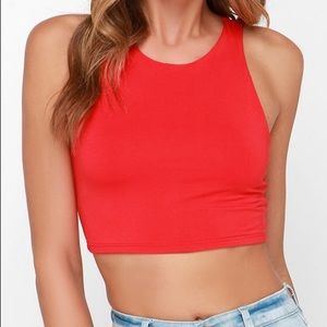Red crop top LULUS